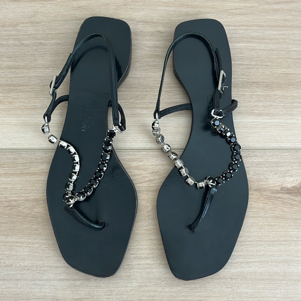 Calvin Klein Sling-Back Rhinestone Sandals
